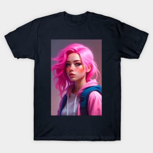 The Girl with Pink Hair T-Shirt